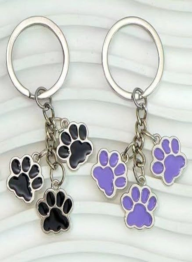 WinldMonmo 2PCS Purple Cute Cat Dog Claw Charms Cat Paw Car Keychain Funny Animal Keyring Purse Bag Charms for Women Girls Accessories - Image 3